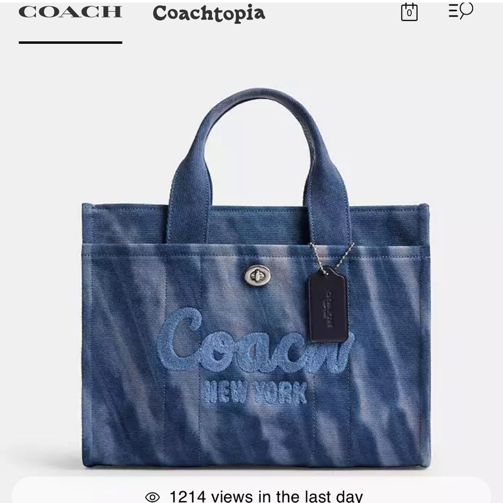 NWOT Coach Blue Tie-Dye Tote Bag